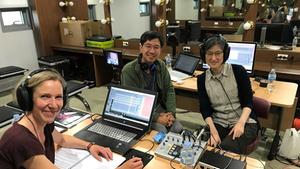 Tonmeisterin Nora Brandenburg in Andong (Foto: Benedikt Fohr)