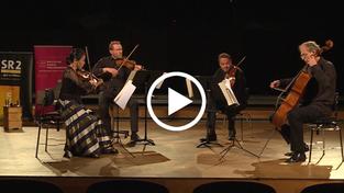 Das Halberg-Quartett spielt "sweet little matrix" von Arnulf Herrmann (Foto: DRP)