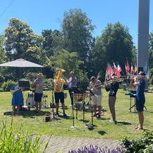 Musikalische Mittagspause mit Radio Brass Saar (Foto: DRP)