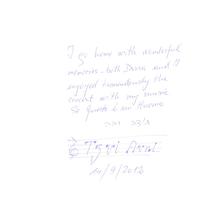 Gästebucheintrag Tzvi Avni, 14. September 2012 (Foto: DRP)