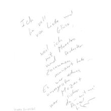 Gästebucheintrag Katia Buniatishvili (Klavier) (Foto: DRP)