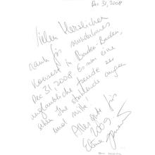 Gästebucheintrag Elīna Garanča (Mezzosopran), 31. Dezember 2008 (Foto: DRP)