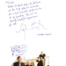 Gästebucheintrag Hilliard Ensemble, 27. Juni 2010 (Foto: DRP)