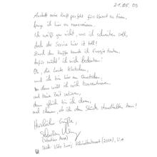 Gästebucheintrag Sebastian Manz (Klarinette), 21. Mai 2009 (Foto: DRP)