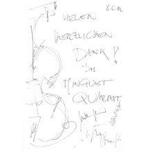 Gästebucheintrag Minguet Quartett, 8. Juni 2012 (Foto: DRP)