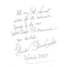 Gästebucheintrag Stanislaw Skrowaczewski, November 2007 (Foto: DRP)